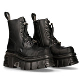 NEW ROCK - M-NEWMILI083-S21 Military Style Chunky Platform Biker Boots